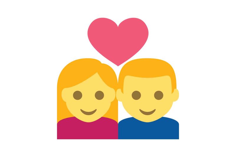 Verliebtes Paar Emoji Bedeutung von einem Mann