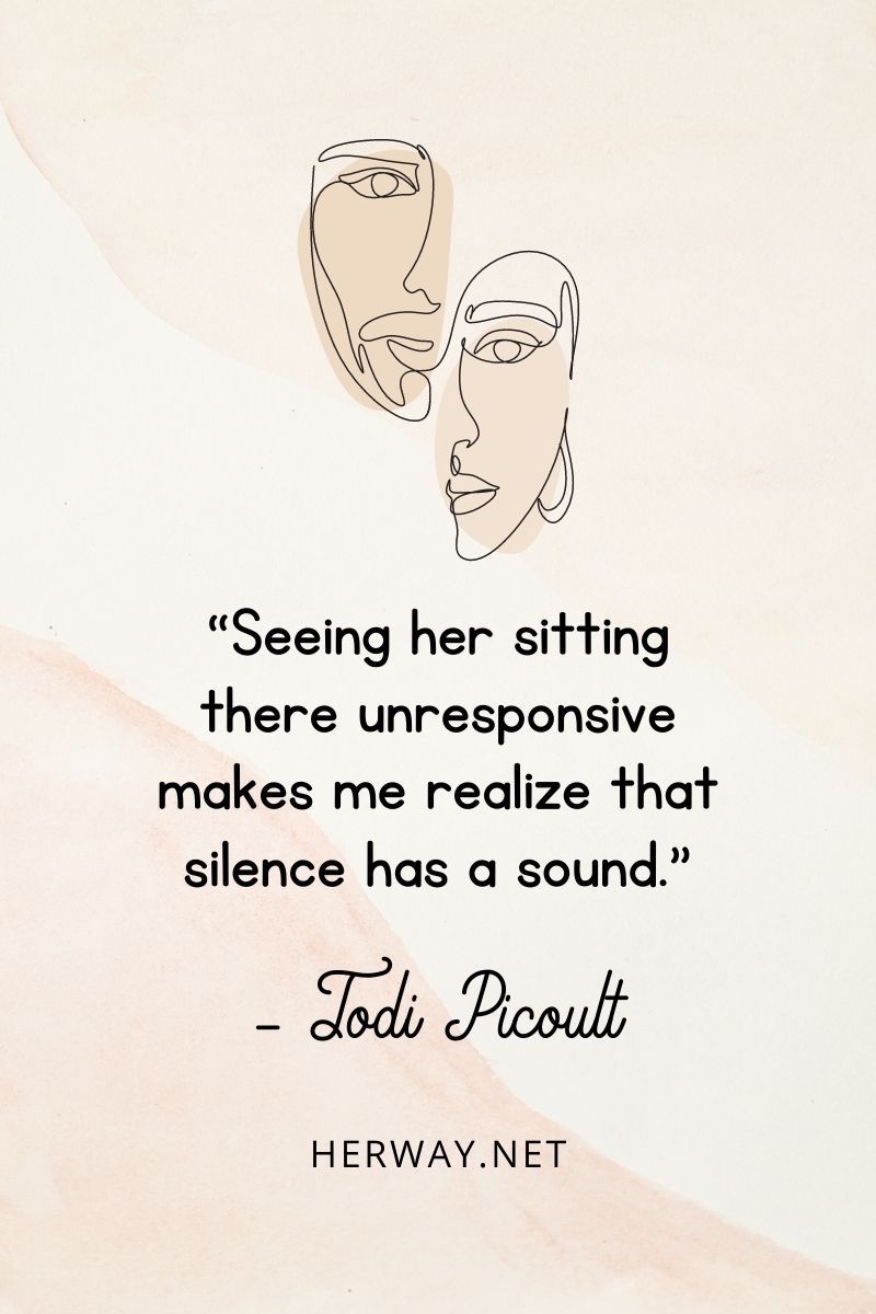 „Wenn ich sehe, wie sie dort sitzt und nicht reagiert, wird mir klar, dass Stille einen Klang hat.“