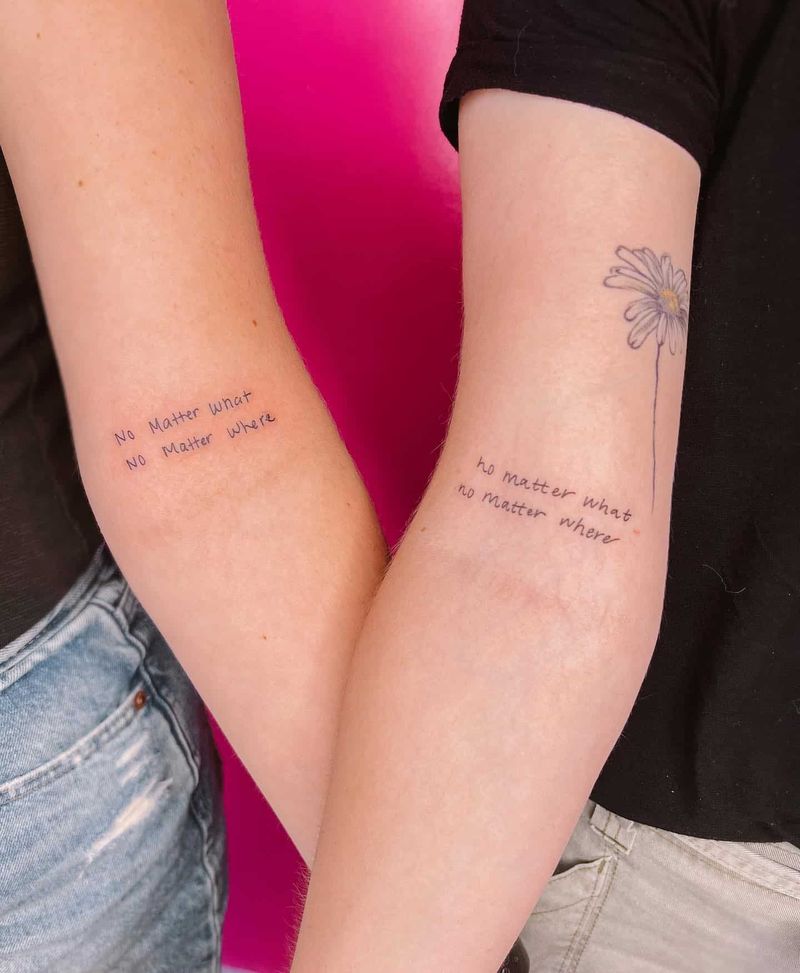 Berührendes Zitat-Tattoo für beste Freunde
