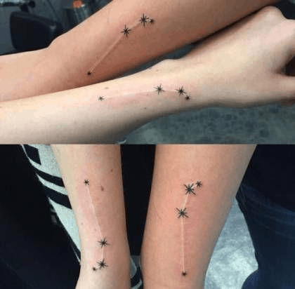 Widder-Horoskop-Sternbild-Tattoo auf dem Arm